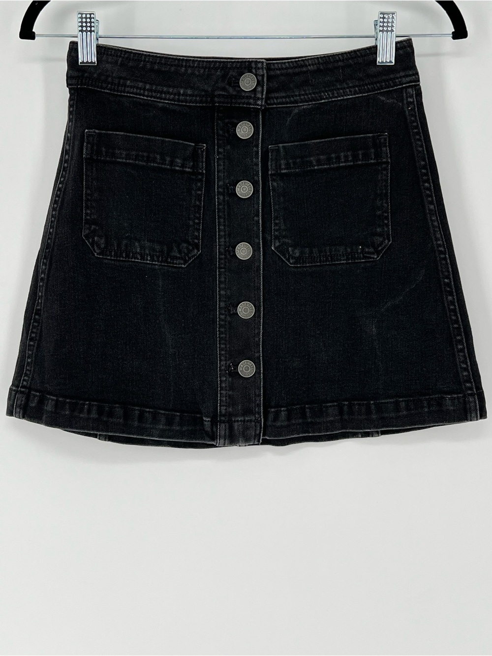 Madewell Black Denim A-Line Skirt